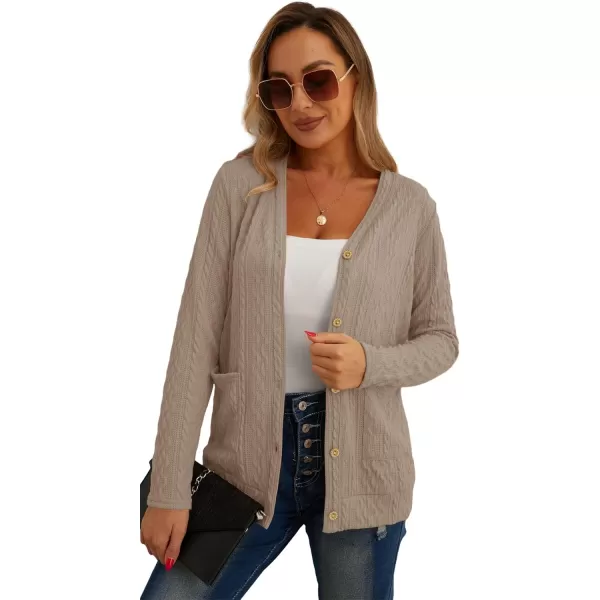GRECERELLE Women's Lightweight Cardigan Sweater Casual Long Sleeve Knit Cardigan Open Front Outwear Jacket with Pockets