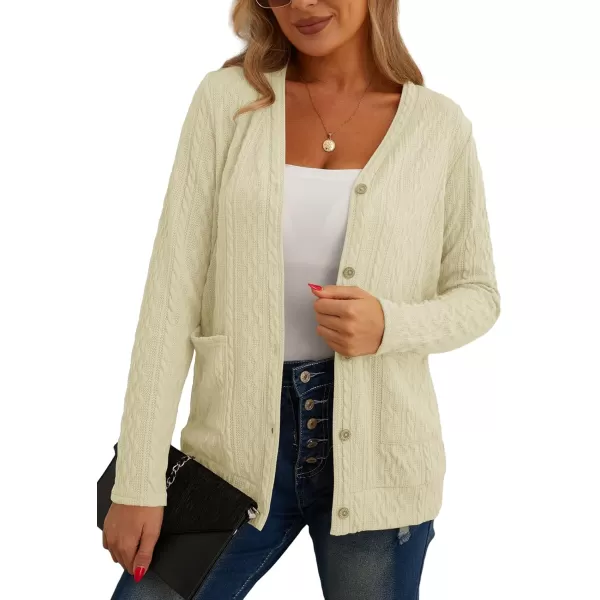 GRECERELLE Women's Lightweight Cardigan Sweater Casual Long Sleeve Knit Cardigan Open Front Outwear Jacket with Pockets