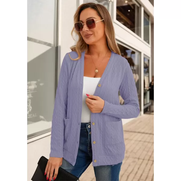 GRECERELLE Women's Lightweight Cardigan Sweater Casual Long Sleeve Knit Cardigan Open Front Outwear Jacket with Pockets