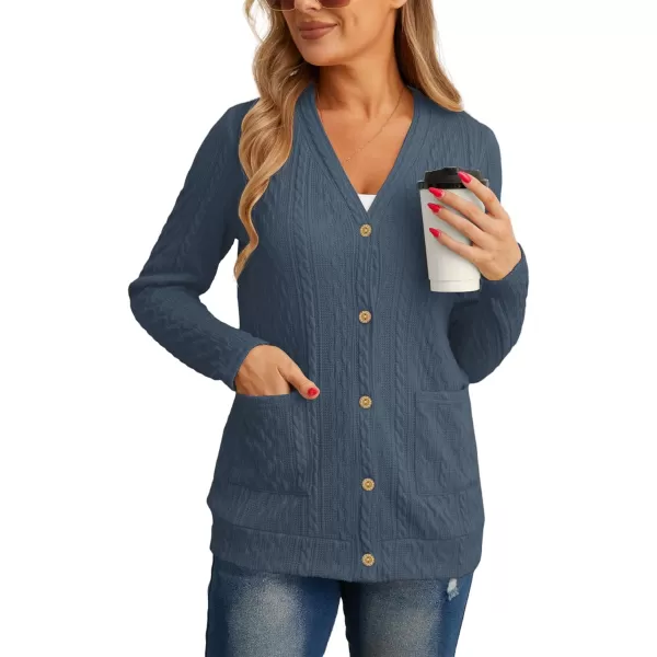 GRECERELLE Women's Lightweight Cardigan Sweater Casual Long Sleeve Knit Cardigan Open Front Outwear Jacket with Pockets
