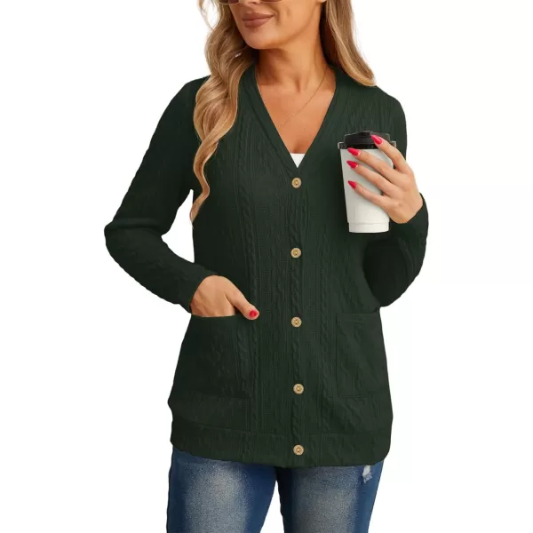 GRECERELLE Women's Lightweight Cardigan Sweater Casual Long Sleeve Knit Cardigan Open Front Outwear Jacket with Pockets