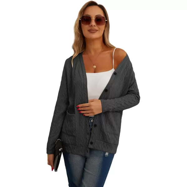 GRECERELLE Women's Lightweight Cardigan Sweater Casual Long Sleeve Knit Cardigan Open Front Outwear Jacket with Pockets