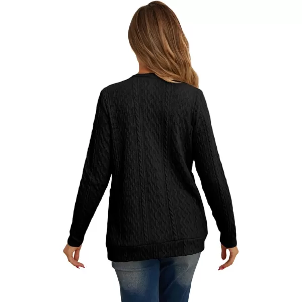 GRECERELLE Women's Lightweight Cardigan Sweater Casual Long Sleeve Knit Cardigan Open Front Outwear Jacket with Pockets