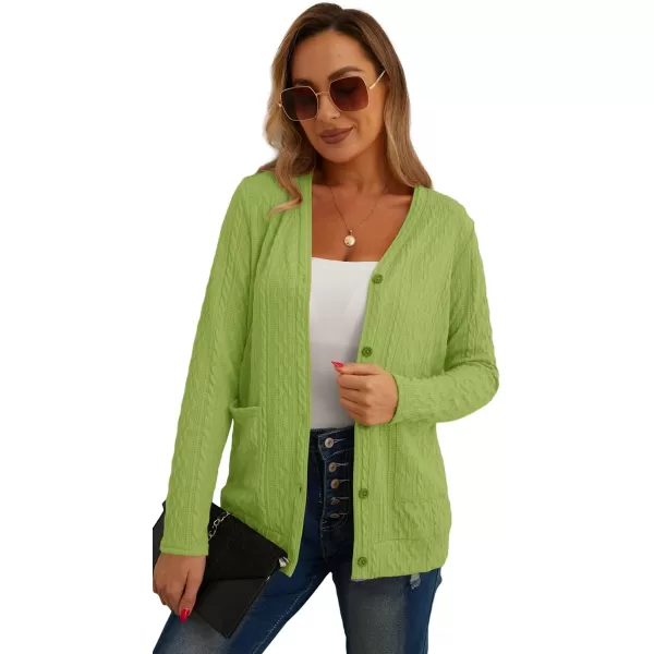 GRECERELLE Women's Lightweight Cardigan Sweater Casual Long Sleeve Knit Cardigan Open Front Outwear Jacket with Pockets