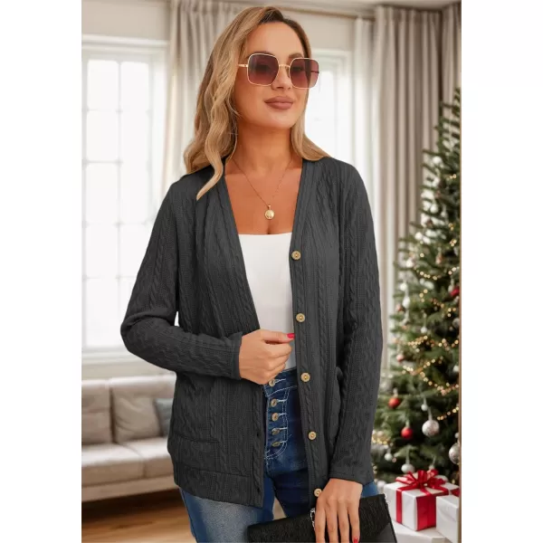 GRECERELLE Women's Lightweight Cardigan Sweater Casual Long Sleeve Knit Cardigan Open Front Outwear Jacket with Pockets