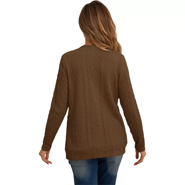 GRECERELLE Women's Lightweight Cardigan Sweater Casual Long Sleeve Knit Cardigan Open Front Outwear Jacket with Pockets
