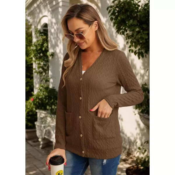 GRECERELLE Women's Lightweight Cardigan Sweater Casual Long Sleeve Knit Cardigan Open Front Outwear Jacket with Pockets