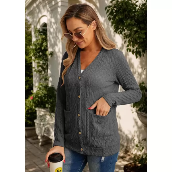 GRECERELLE Women's Lightweight Cardigan Sweater Casual Long Sleeve Knit Cardigan Open Front Outwear Jacket with Pockets