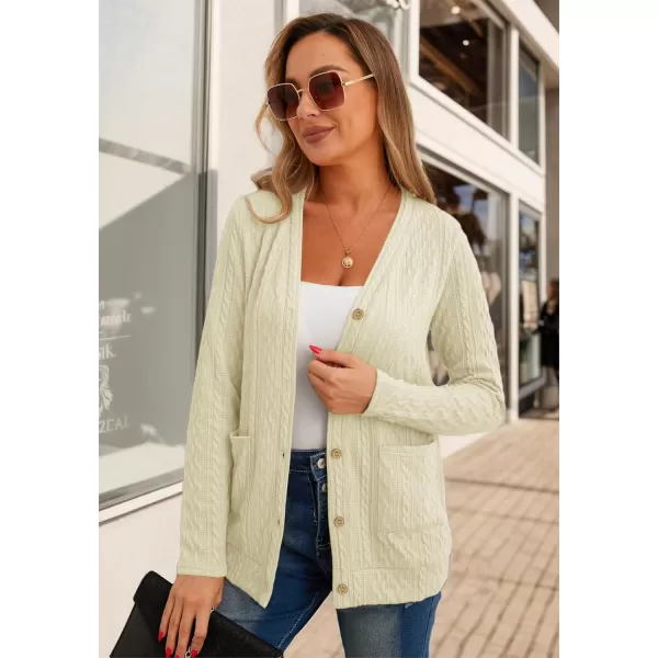 GRECERELLE Women's Lightweight Cardigan Sweater Casual Long Sleeve Knit Cardigan Open Front Outwear Jacket with Pockets