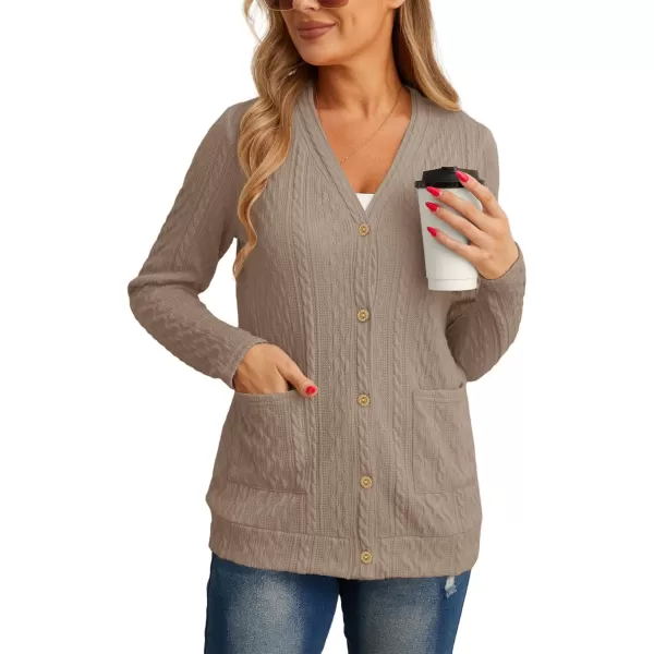 GRECERELLE Women's Lightweight Cardigan Sweater Casual Long Sleeve Knit Cardigan Open Front Outwear Jacket with Pockets
