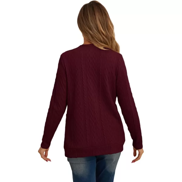 GRECERELLE Women's Lightweight Cardigan Sweater Casual Long Sleeve Knit Cardigan Open Front Outwear Jacket with Pockets