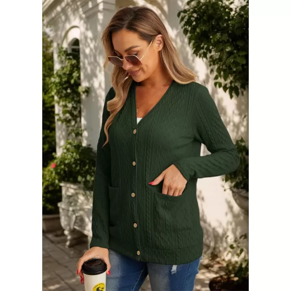 GRECERELLE Women's Lightweight Cardigan Sweater Casual Long Sleeve Knit Cardigan Open Front Outwear Jacket with Pockets