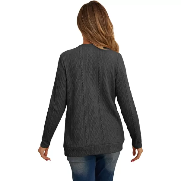 GRECERELLE Women's Lightweight Cardigan Sweater Casual Long Sleeve Knit Cardigan Open Front Outwear Jacket with Pockets