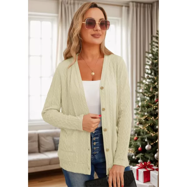GRECERELLE Women's Lightweight Cardigan Sweater Casual Long Sleeve Knit Cardigan Open Front Outwear Jacket with Pockets