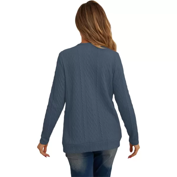 GRECERELLE Women's Lightweight Cardigan Sweater Casual Long Sleeve Knit Cardigan Open Front Outwear Jacket with Pockets