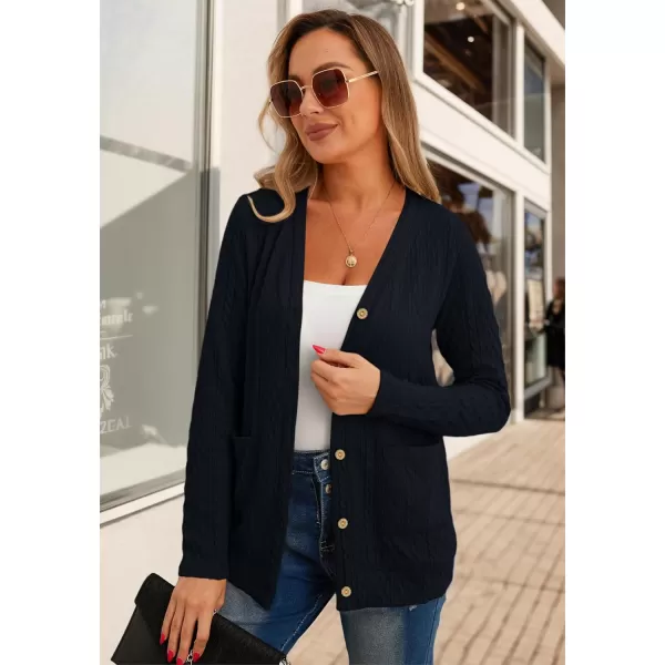 GRECERELLE Women's Lightweight Cardigan Sweater Casual Long Sleeve Knit Cardigan Open Front Outwear Jacket with Pockets