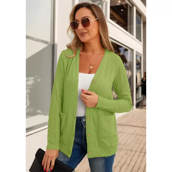 GRECERELLE Women's Lightweight Cardigan Sweater Casual Long Sleeve Knit Cardigan Open Front Outwear Jacket with Pockets