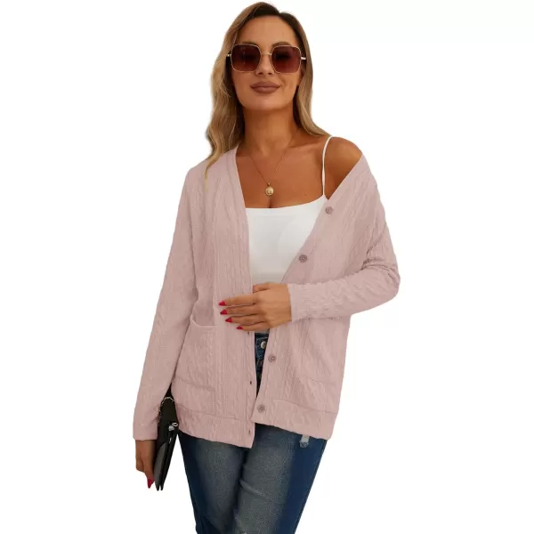 GRECERELLE Women's Lightweight Cardigan Sweater Casual Long Sleeve Knit Cardigan Open Front Outwear Jacket with Pockets