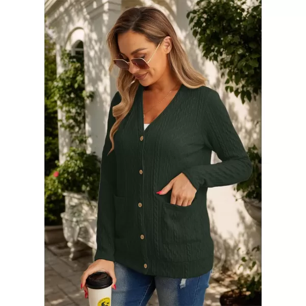 GRECERELLE Women's Lightweight Cardigan Sweater Casual Long Sleeve Knit Cardigan Open Front Outwear Jacket with Pockets