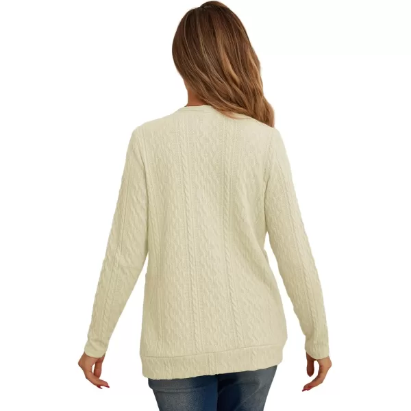 GRECERELLE Women's Lightweight Cardigan Sweater Casual Long Sleeve Knit Cardigan Open Front Outwear Jacket with Pockets
