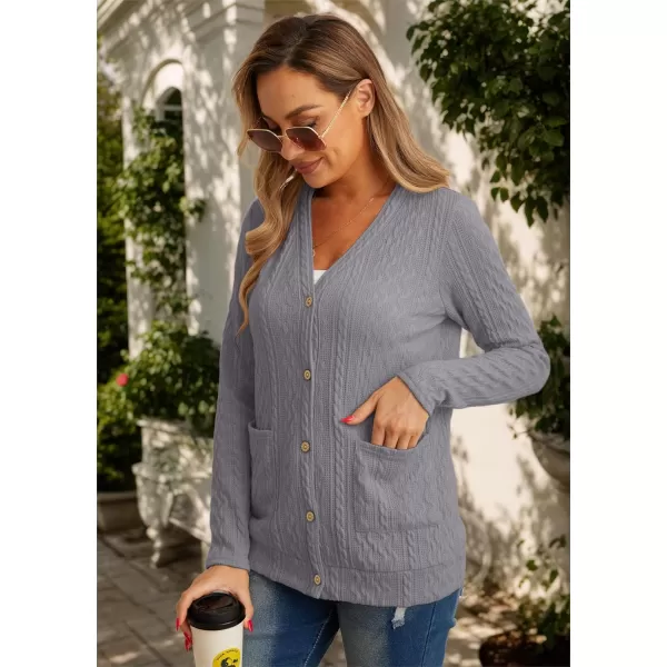 GRECERELLE Women's Lightweight Cardigan Sweater Casual Long Sleeve Knit Cardigan Open Front Outwear Jacket with Pockets