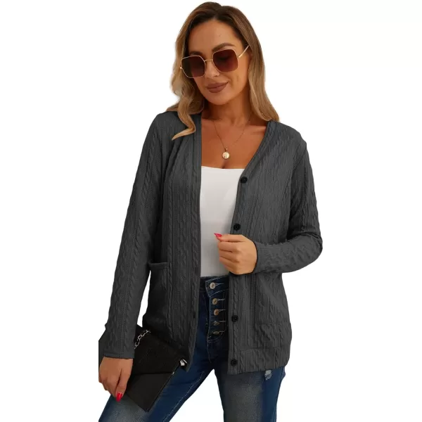 GRECERELLE Women's Lightweight Cardigan Sweater Casual Long Sleeve Knit Cardigan Open Front Outwear Jacket with Pockets