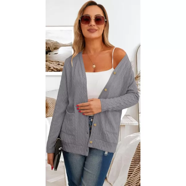 GRECERELLE Women's Lightweight Cardigan Sweater Casual Long Sleeve Knit Cardigan Open Front Outwear Jacket with Pockets
