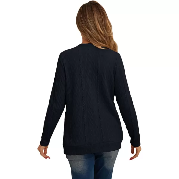 GRECERELLE Women's Lightweight Cardigan Sweater Casual Long Sleeve Knit Cardigan Open Front Outwear Jacket with Pockets