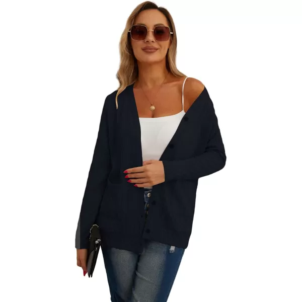 GRECERELLE Women's Lightweight Cardigan Sweater Casual Long Sleeve Knit Cardigan Open Front Outwear Jacket with Pockets