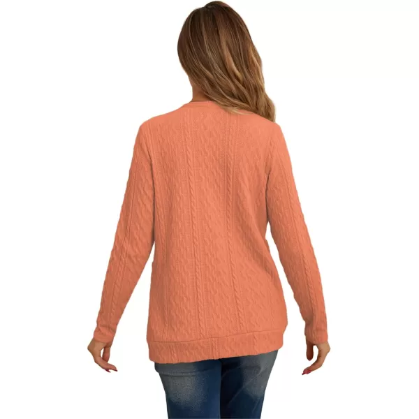 GRECERELLE Women's Lightweight Cardigan Sweater Casual Long Sleeve Knit Cardigan Open Front Outwear Jacket with Pockets