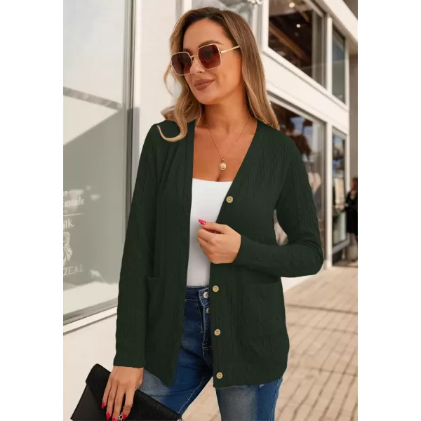 GRECERELLE Women's Lightweight Cardigan Sweater Casual Long Sleeve Knit Cardigan Open Front Outwear Jacket with Pockets