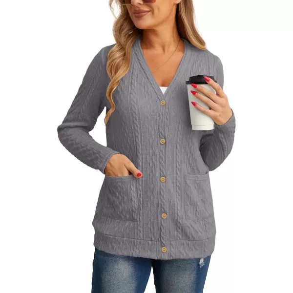 GRECERELLE Women's Lightweight Cardigan Sweater Casual Long Sleeve Knit Cardigan Open Front Outwear Jacket with Pockets