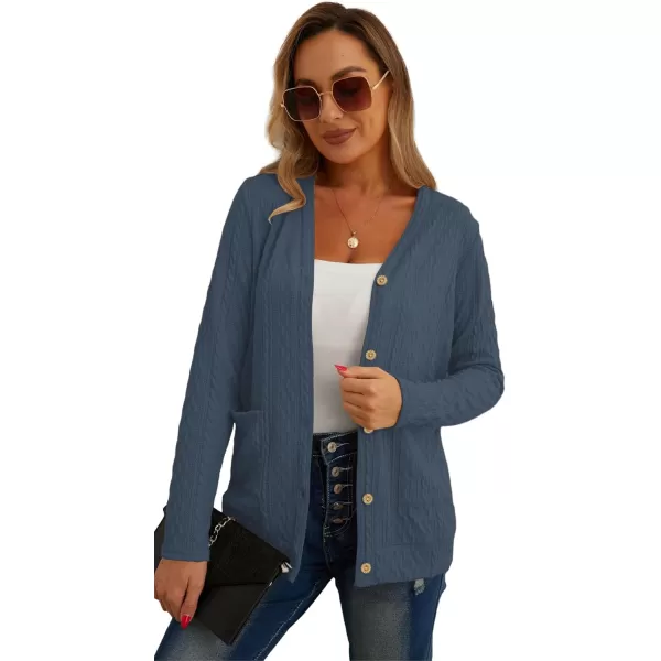 GRECERELLE Women's Lightweight Cardigan Sweater Casual Long Sleeve Knit Cardigan Open Front Outwear Jacket with Pockets