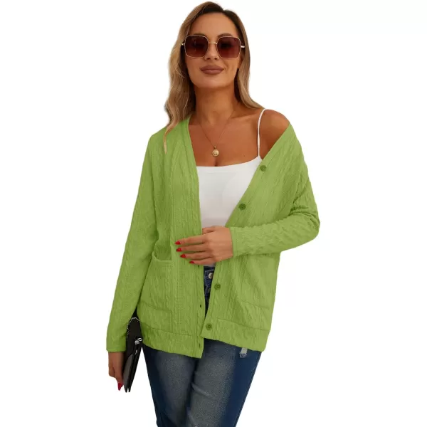 GRECERELLE Women's Lightweight Cardigan Sweater Casual Long Sleeve Knit Cardigan Open Front Outwear Jacket with Pockets