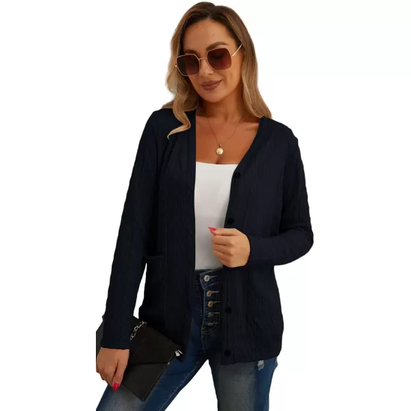GRECERELLE Women's Lightweight Cardigan Sweater Casual Long Sleeve Knit Cardigan Open Front Outwear Jacket with Pockets