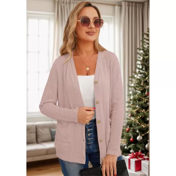 GRECERELLE Women's Lightweight Cardigan Sweater Casual Long Sleeve Knit Cardigan Open Front Outwear Jacket with Pockets