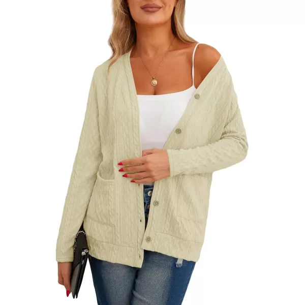 GRECERELLE Women's Lightweight Cardigan Sweater Casual Long Sleeve Knit Cardigan Open Front Outwear Jacket with Pockets