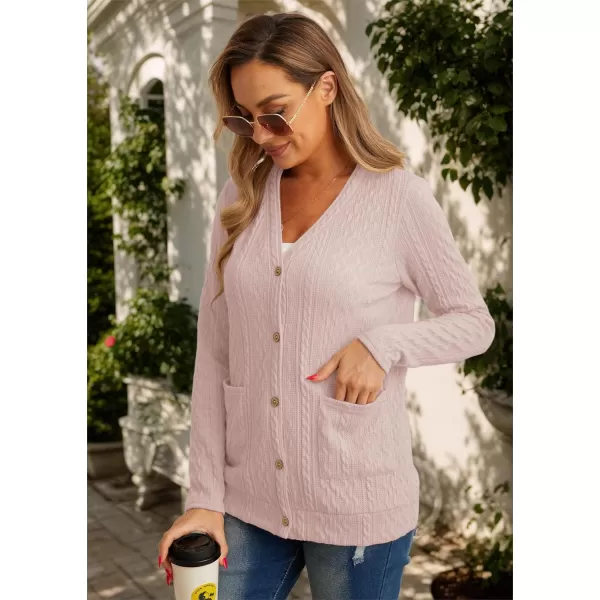 GRECERELLE Women's Lightweight Cardigan Sweater Casual Long Sleeve Knit Cardigan Open Front Outwear Jacket with Pockets