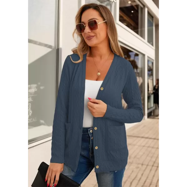 GRECERELLE Women's Lightweight Cardigan Sweater Casual Long Sleeve Knit Cardigan Open Front Outwear Jacket with Pockets