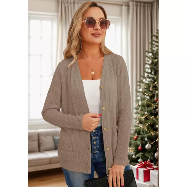 GRECERELLE Women's Lightweight Cardigan Sweater Casual Long Sleeve Knit Cardigan Open Front Outwear Jacket with Pockets