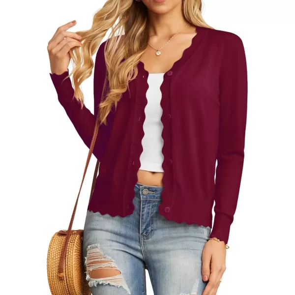 GRECERELLE Women's Long Sleeve V-Neck Button Down Cardigan Knit Shrugs Sweater