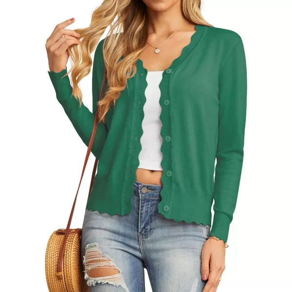 GRECERELLE Women's Long Sleeve V-Neck Button Down Cardigan Knit Shrugs Sweater