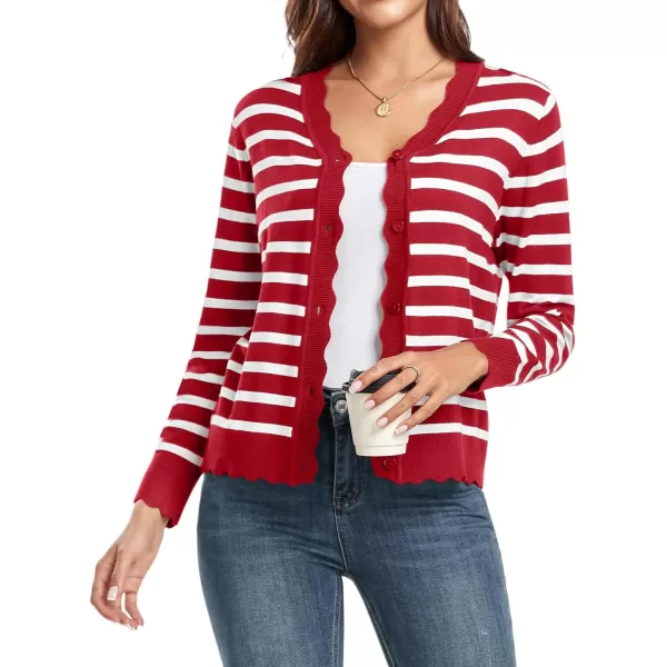 GRECERELLE Women's Long Sleeve V-Neck Button Down Cardigan Knit Shrugs Sweater