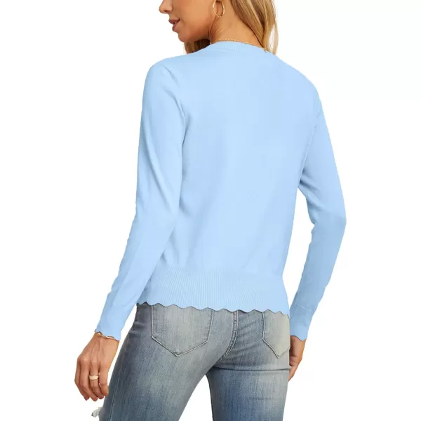 GRECERELLE Women's Long Sleeve V-Neck Button Down Cardigan Knit Shrugs Sweater