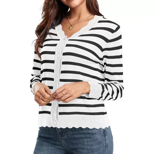 GRECERELLE Women's Long Sleeve V-Neck Button Down Cardigan Knit Shrugs Sweater