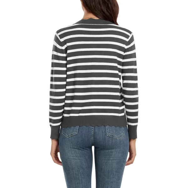 GRECERELLE Women's Long Sleeve V-Neck Button Down Cardigan Knit Shrugs Sweater
