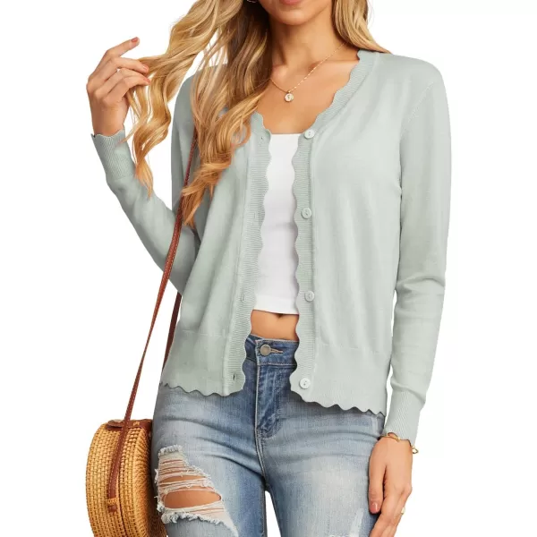 GRECERELLE Women's Long Sleeve V-Neck Button Down Cardigan Knit Shrugs Sweater