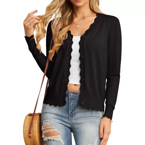 GRECERELLE Women's Long Sleeve V-Neck Button Down Cardigan Knit Shrugs Sweater