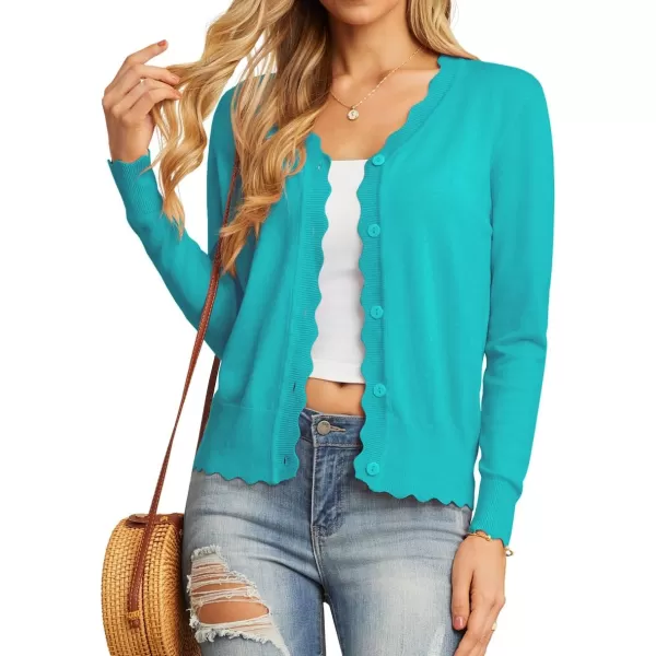 GRECERELLE Women's Long Sleeve V-Neck Button Down Cardigan Knit Shrugs Sweater