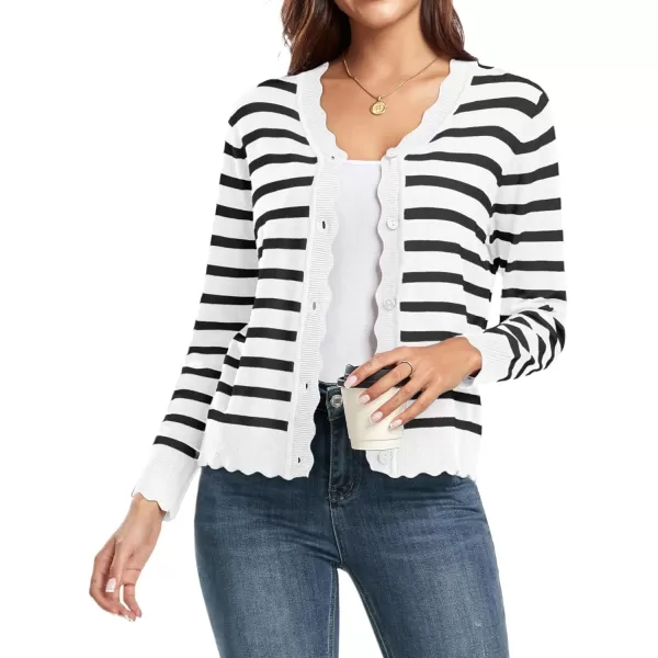 GRECERELLE Women's Long Sleeve V-Neck Button Down Cardigan Knit Shrugs Sweater